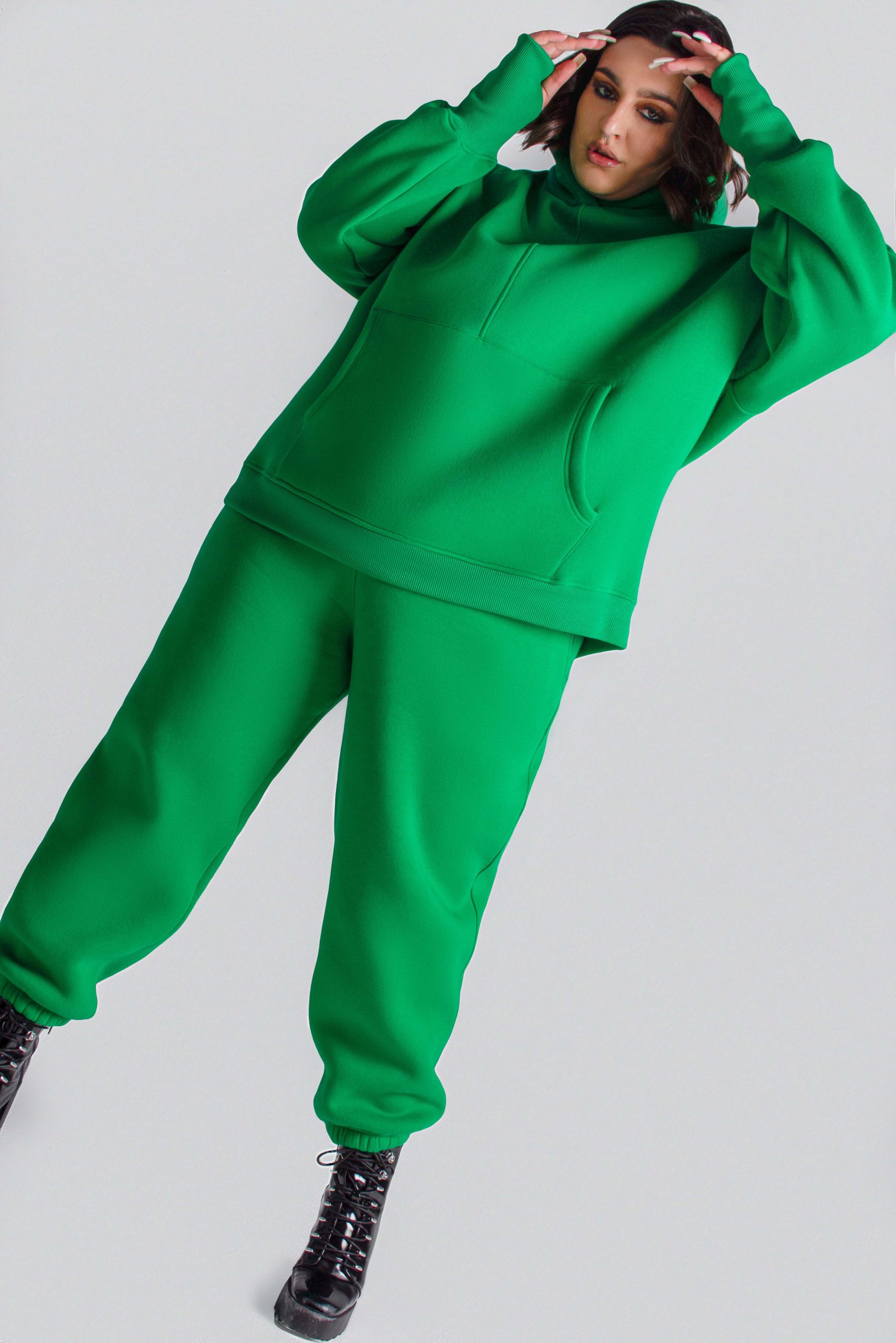 Зеленый трикотажный костюм с начёсом KLAUDI NINJA