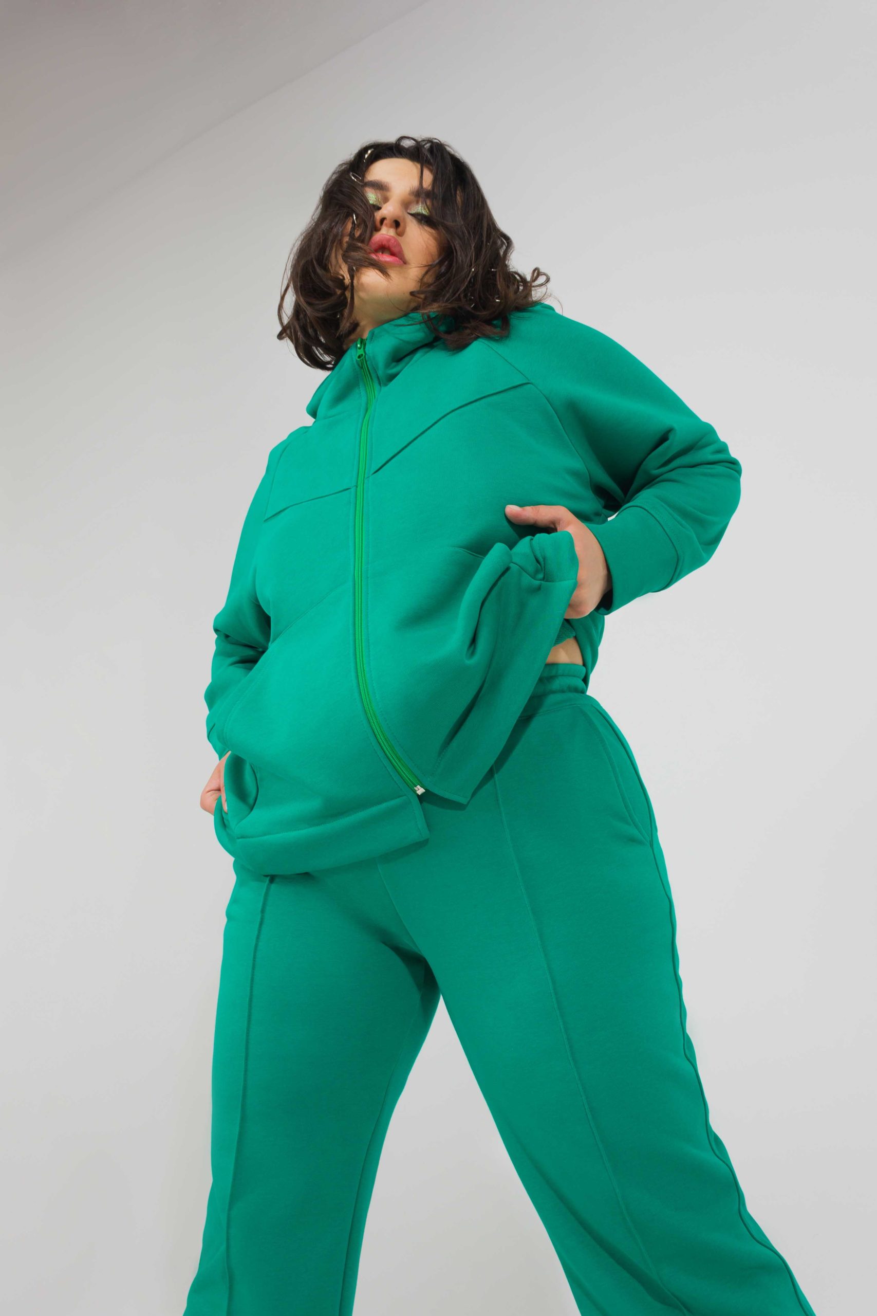 Зеленый трикотажный костюм TILDA