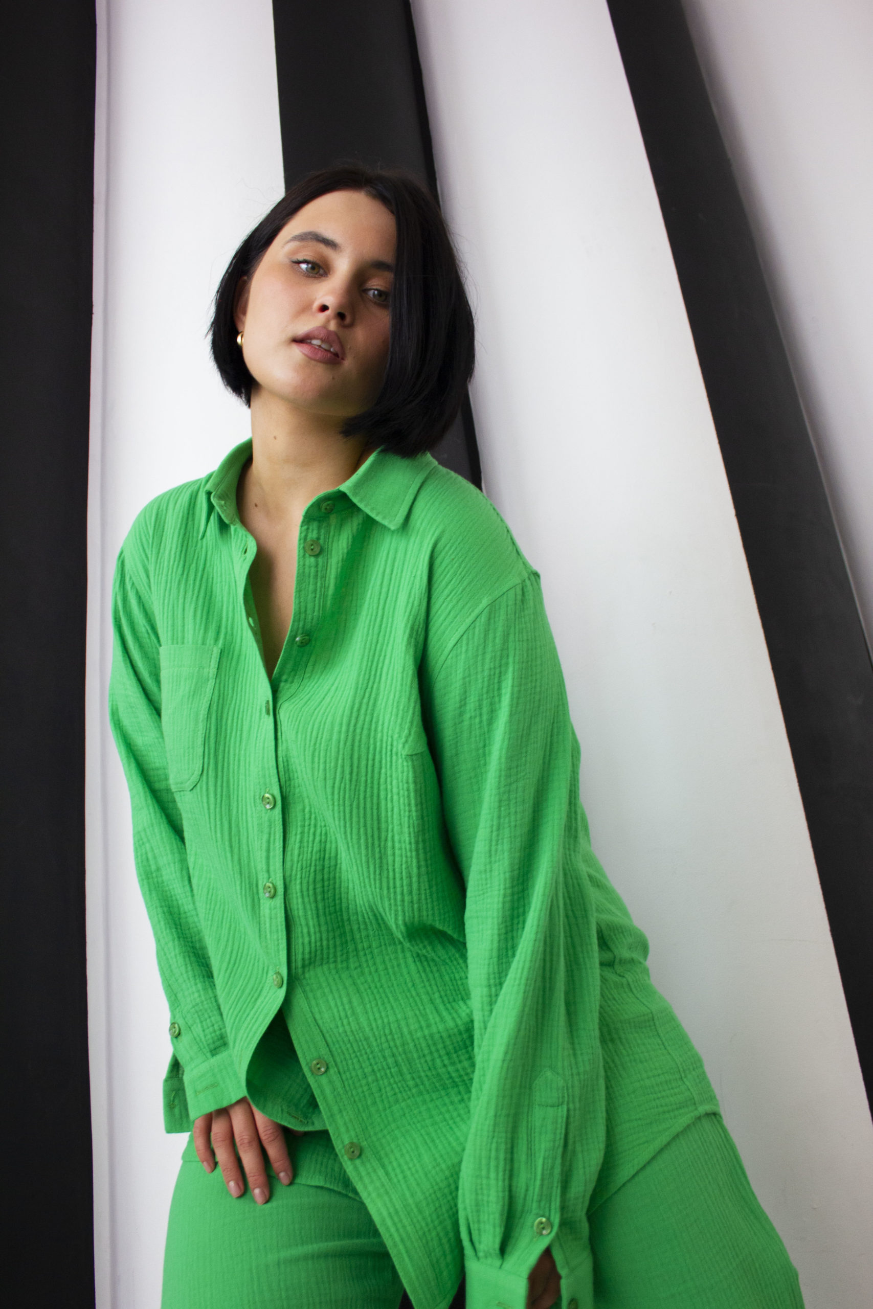 Зеленый костюм из муслина CASABLANCA с брюками