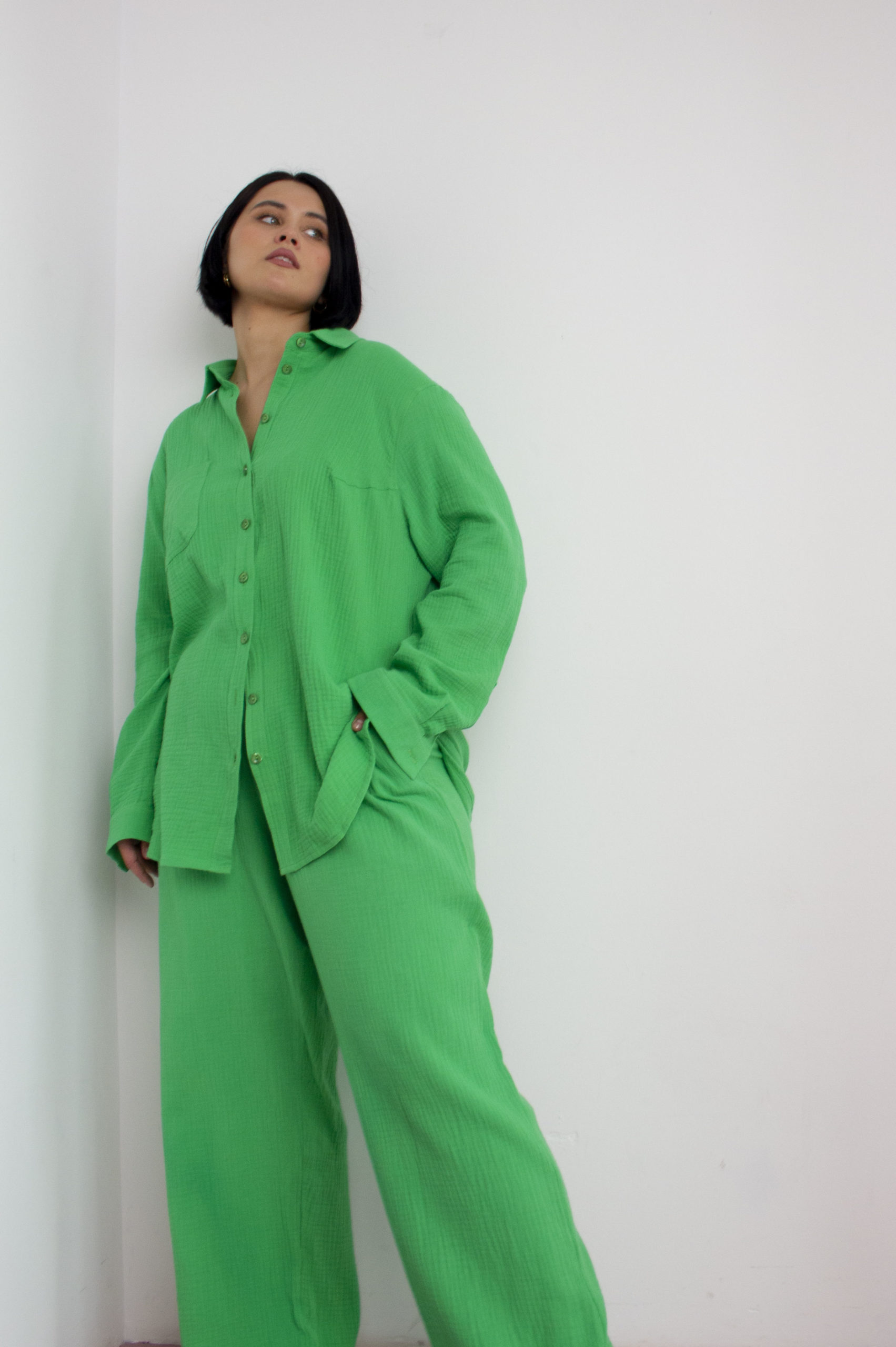 Зеленый костюм из муслина CASABLANCA с брюками